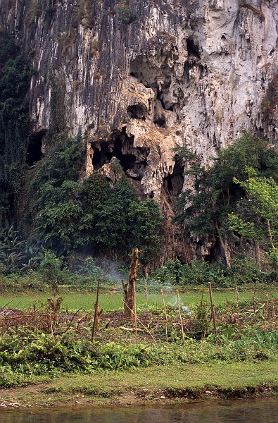 laos016 - Cave in Nong Khiew.jpg - The locals sheltered here while the U.S. dropped bombs from B52s.  The U.S. was never officially at war with Laos, but during the Vietnam conflict the U.S. dropped more bombs on Laos than were used during the whole of the second world war.  Today, unexploded ordinance (UXO) is a major cause of death.